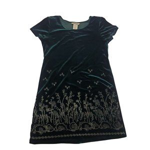 Nina Piccalino Holiday Dress  14 Green  Winter Design Velour